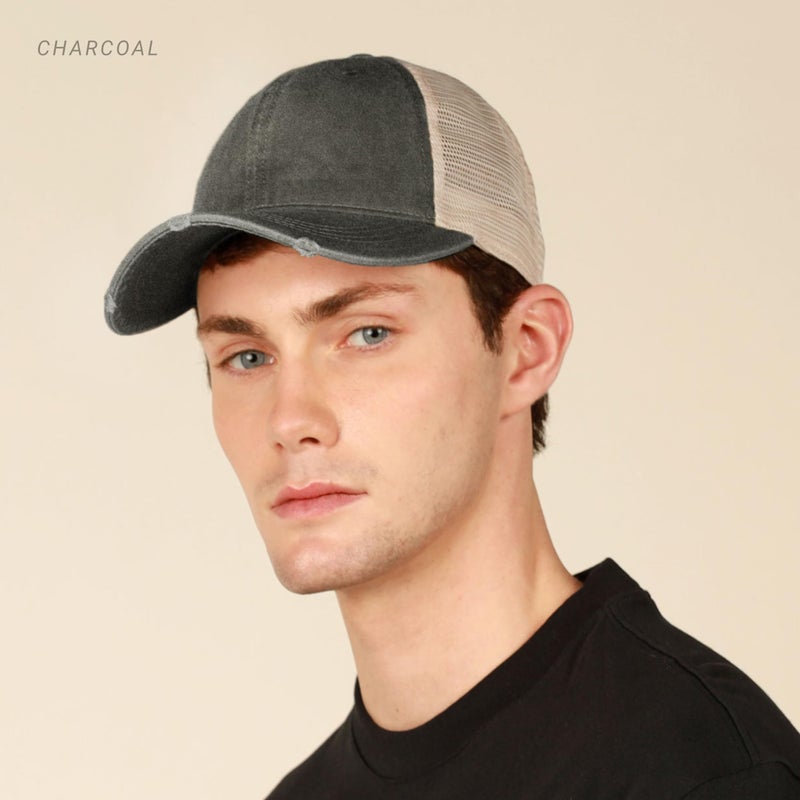 CHOK.LIDS Everyday Premium Washed Trucker Hat Unstructured Vintage Distressed Pigment Dyed Cap Adjustable Outdoor Headwear (Khaki) - Image 3