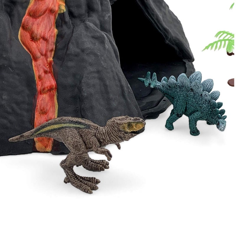 Enjoyin Volcano Dinosaur Playset Including 4 Dinosaurs and 2 Trees Volcano Dinosaur Toys for Kids - Image 4