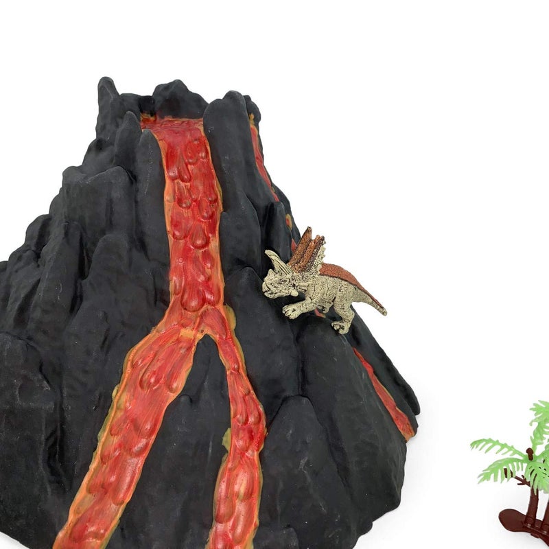 Enjoyin Volcano Dinosaur Playset Including 4 Dinosaurs and 2 Trees Volcano Dinosaur Toys for Kids - Image 3