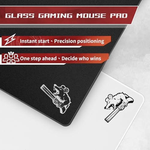 SIROOLAC Glass Gaming Mouse Pad 320mm x 360mm FPS Game Special Tempered Glass Durable 3mm Thickness Accurately and Quickly Shoot Opponents (320mm x 360mm, Black) - Image 2