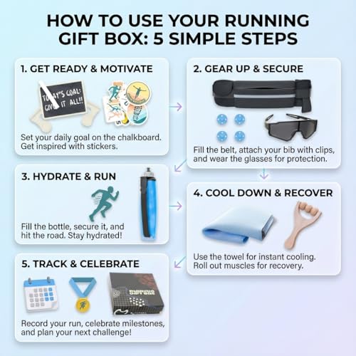 BLAUBECK Ultimate Running Gift Box – Cool Runner Presents and Marathon Essentials for Women – Christmas Running Gift - Contains Sunglasses Hat Running Belt Foldable Water Bottle - Image 4