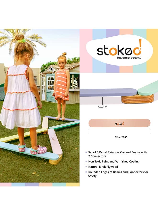 STOKED عارضة توازن خشبية للأطفال من ستوكيد 79x25x17 سم، للأعمار من 3 سنوات وما فوق - Image 3