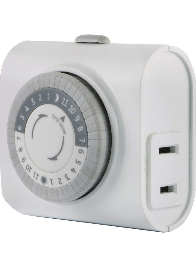 جي إي مجموعة من 3 قطع: مؤقت أساسي داخلي GE لمدة 24 ساعة، منفذ واحد مستقطب، قابس، دورة تشغيل/إيقاف يومية، فاصل زمني 30 دقيقة، للمصابيح والأجهزة الموسمية والمراوح المحمولة، 44801 - Image 1