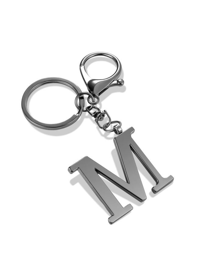 LAXPICOL Black Keychain Letter M Keychains for Women Men Bag Charms Purse Charms For Handbags Metal Alphabet Initial Letter Key Ring Keychain - Image 1