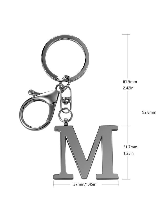 LAXPICOL Black Keychain Letter M Keychains for Women Men Bag Charms Purse Charms For Handbags Metal Alphabet Initial Letter Key Ring Keychain - Image 5
