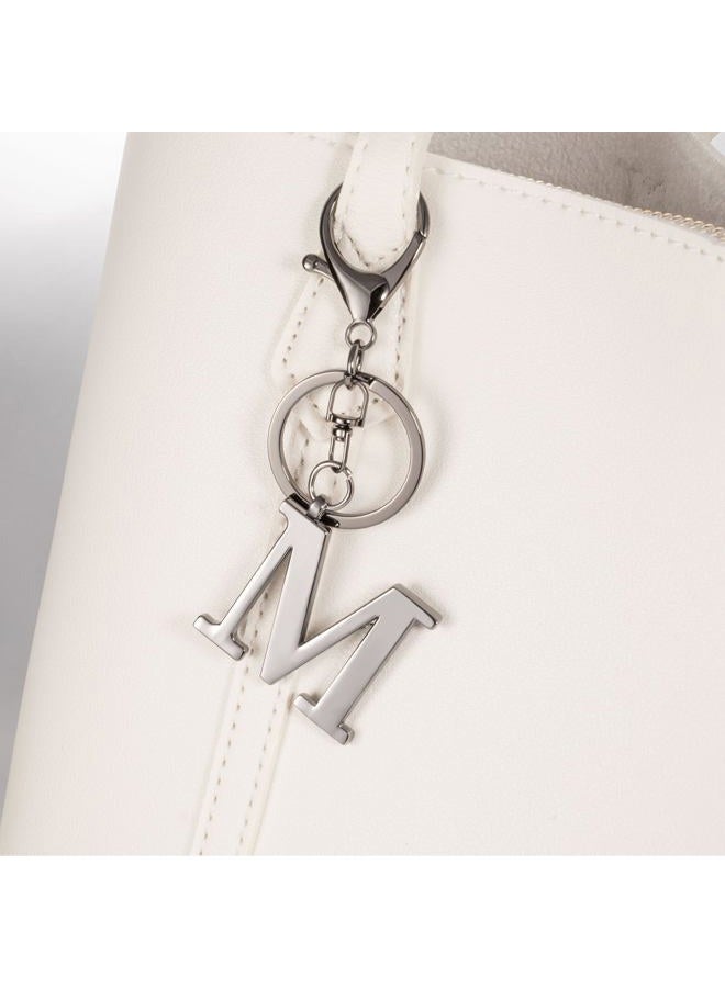 LAXPICOL Black Keychain Letter M Keychains for Women Men Bag Charms Purse Charms For Handbags Metal Alphabet Initial Letter Key Ring Keychain - Image 3
