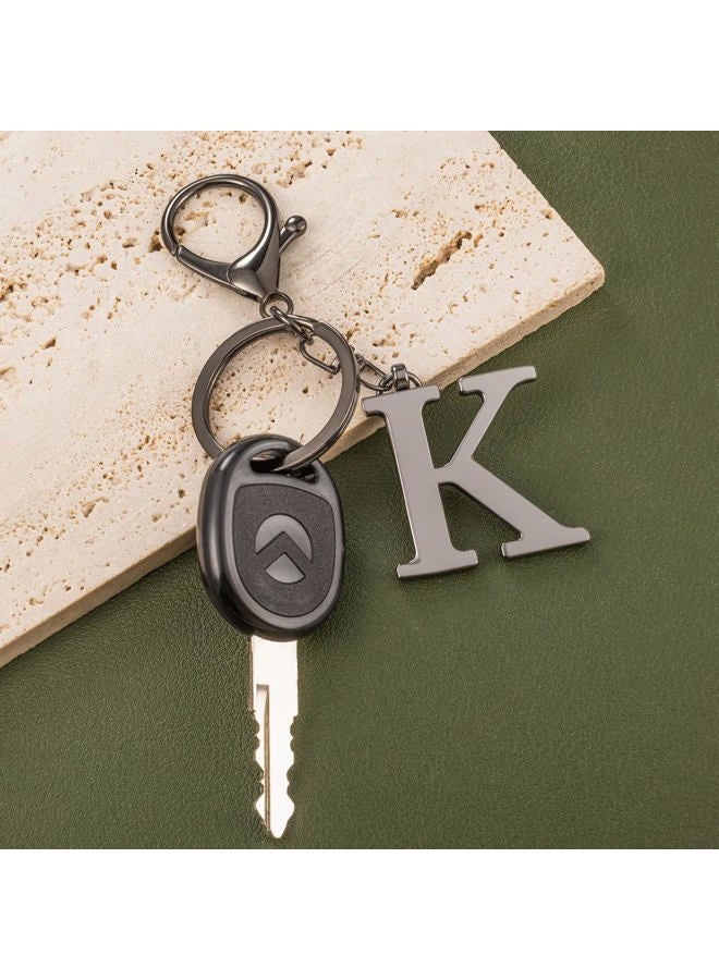 LAXPICOL Black Keychain Letter M Keychains for Women Men Bag Charms Purse Charms For Handbags Metal Alphabet Initial Letter Key Ring Keychain - Image 4