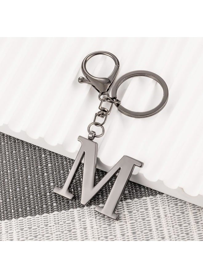 LAXPICOL Black Keychain Letter M Keychains for Women Men Bag Charms Purse Charms For Handbags Metal Alphabet Initial Letter Key Ring Keychain - Image 2