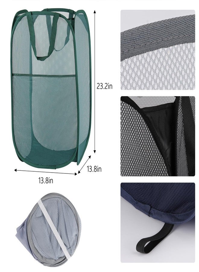 acDesign 4Pcs Pop Up Laundry Basket Set, Collapsible Pop Up Hamper in 4 Colors, Mesh Laundry Basket for Home, Dorm, Travel & Storage - Image 2