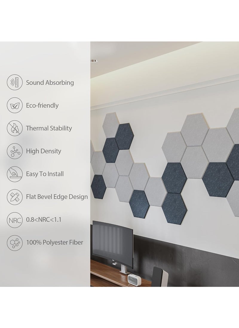 RATSAW - 12 Pack Acoustic Wall Panels with Self-Adhesive, 30X26X1CM High Density Sound Absorbing Panels, Wall Decor Foam Panels ,Felt board Decorative Notice Board, Sound Proof Absorbing Tiles for Home and Offices - Image 1