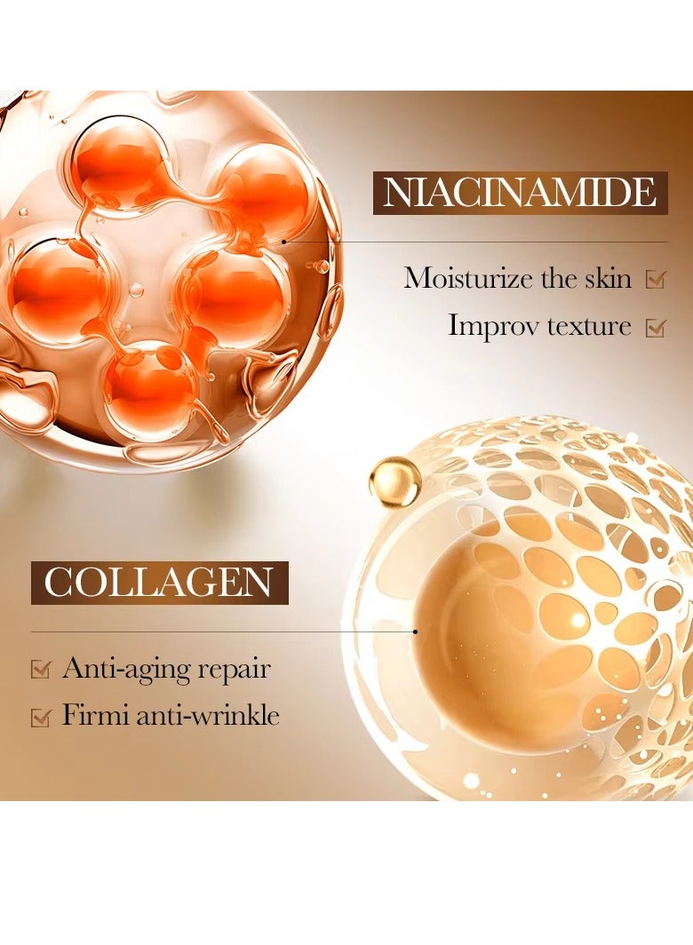 Sadoer Collagen Skin Care Set with Cleanser Toner Cream Serum Face Lotion Eye Cream Glass Skin Secret Whitening Hydrating Anti Aging Moisturizing Brightening - Image 3