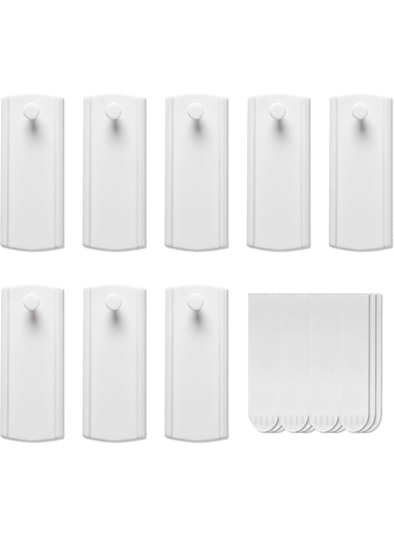 SYOSI Large Universal Frame Hanger, 8 Picture Hangers with 12 Large Removable Adhesive Strips, Heavy Duty No Nails Picture Hooks, Damage-Free Picture Hanging Hooks for Wall Art (White) - Image 1
