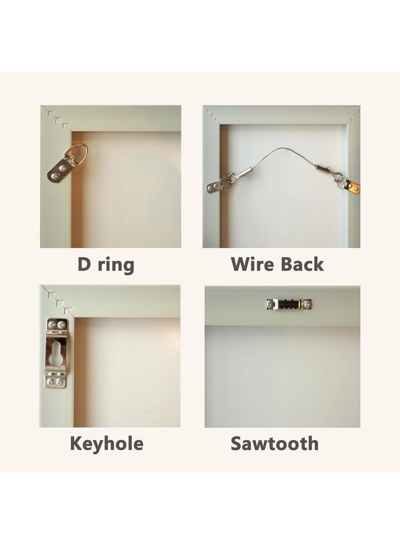 SYOSI Large Universal Frame Hanger, 8 Picture Hangers with 12 Large Removable Adhesive Strips, Heavy Duty No Nails Picture Hooks, Damage-Free Picture Hanging Hooks for Wall Art (White) - Image 4