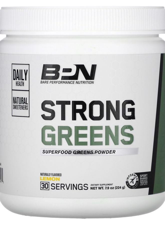 Bare Performance Nutrition Strong Greens Superfood Greens Powder Lemon 7.9 oz (224 g)