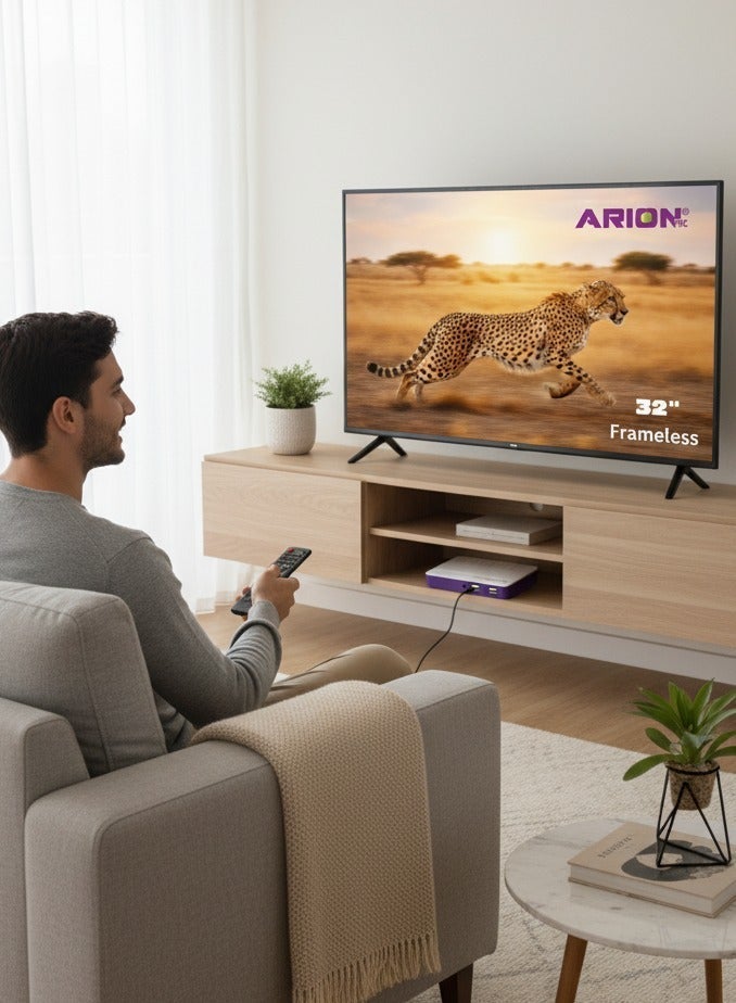 أريون اريون تلفزيون 32 بوصة LED عالي الدقة (HD) بدون إطار مقاس  | نسبة تباين 100,000:1 وزاوية رؤية واسعة وصوت ستيريو | AR-32RA 310F - Image 2