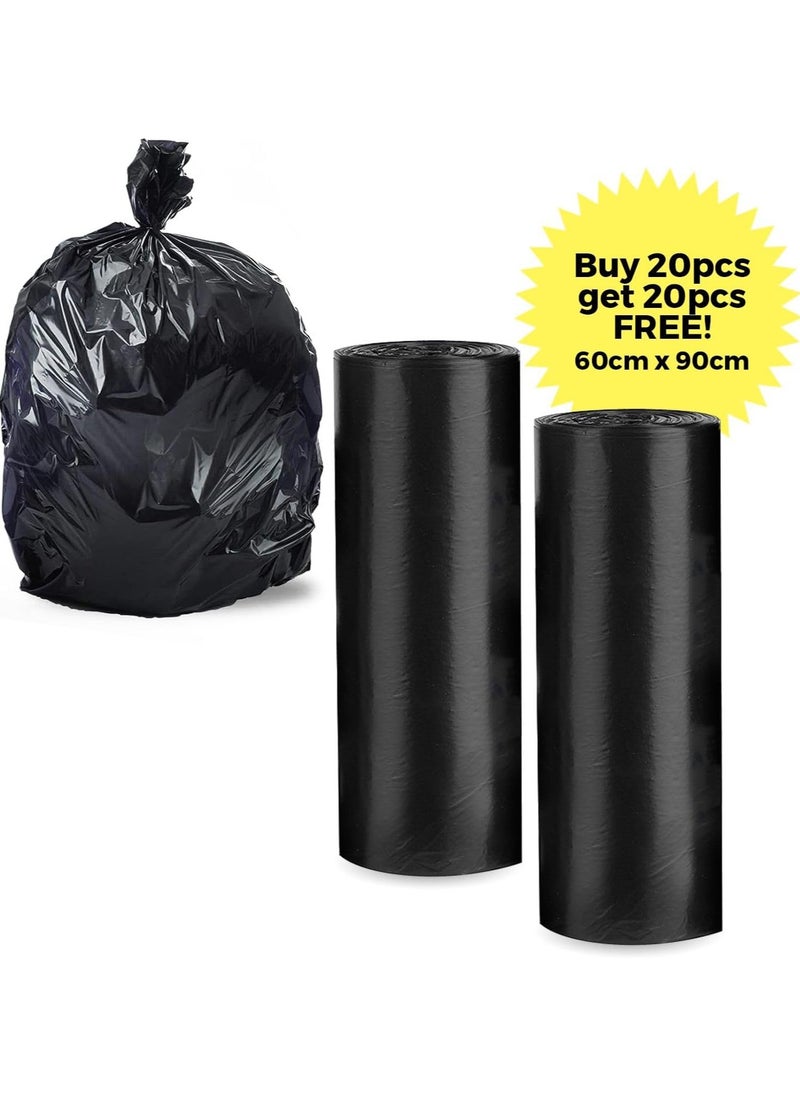 Home Smart Home Smart Heavy Duty Roll Garbage Plastic Bags Pack of 20 Pcs + 20 Pcs Free Black Color Good for Kitchen Home Garden and Outdoor Activity (60 x 90 cm) Pack  - Image 5