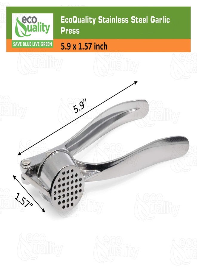 EcoQuality [1 PACK] Stainless Steel Garlic Press - Professional Kitchen Garlic Crusher - Easy Squeeze, Dishwasher safe - Cooking Utensils, Clove Press and Ginger Mincer - Image 3