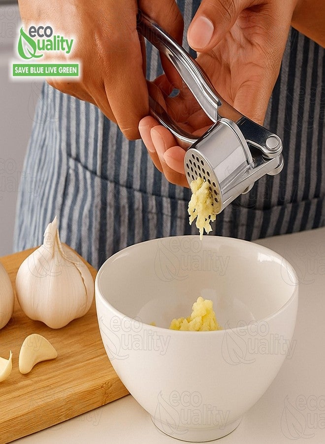 EcoQuality [1 PACK] Stainless Steel Garlic Press - Professional Kitchen Garlic Crusher - Easy Squeeze, Dishwasher safe - Cooking Utensils, Clove Press and Ginger Mincer - Image 5