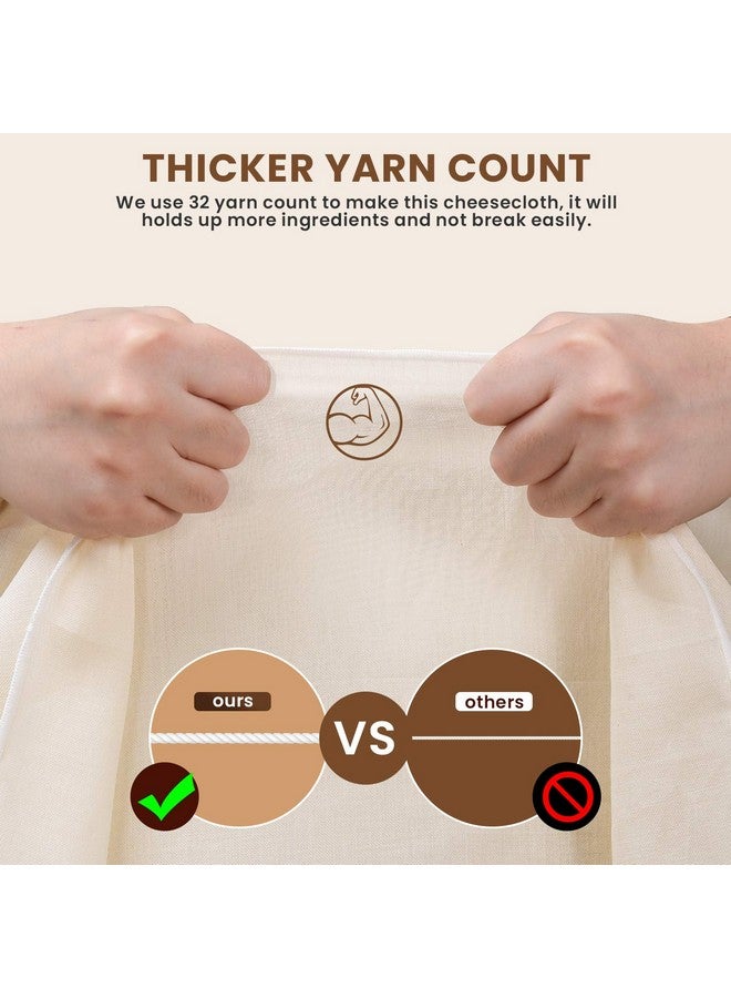 S.CENG Cheese Cloths for Straining, Grade 100, 15 x 15inch 10 Pack, Hemmed Cheesecloth for Cooking, 100% Combed Unbleached Cotton Cheese Cloth - Image 4
