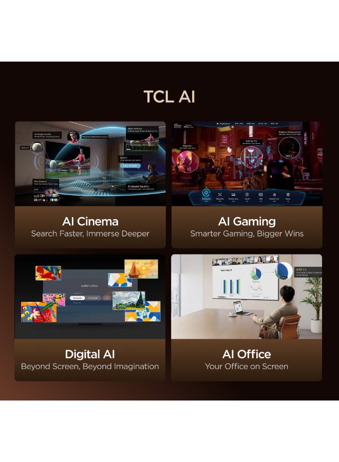 TCL Television 75 Inch 4K SQD-Mini LED Google Smart TV, 144Hz Refresh Rate, Audio by Bang & Olufsen, 100% BT.2020, TSR AiPQ, Ultra Slim Design (2026 Model) 75C8L Black - Image 5
