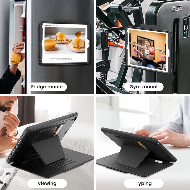 SEYMAC stock حافظة SEYMAC المخزنة لجهاز iPad الجيل السادس/الخامس Air 2/Pro 9.7 بوصة مع حامل مغناطيسي متعدد الزوايا [غطاء إيقاظ/إغلاق] حامل قلم حافظة واقية لجهاز iPad الجيل السادس/الخامس/Air 2/Pro 9.7 بوصة، أسود - Image 5