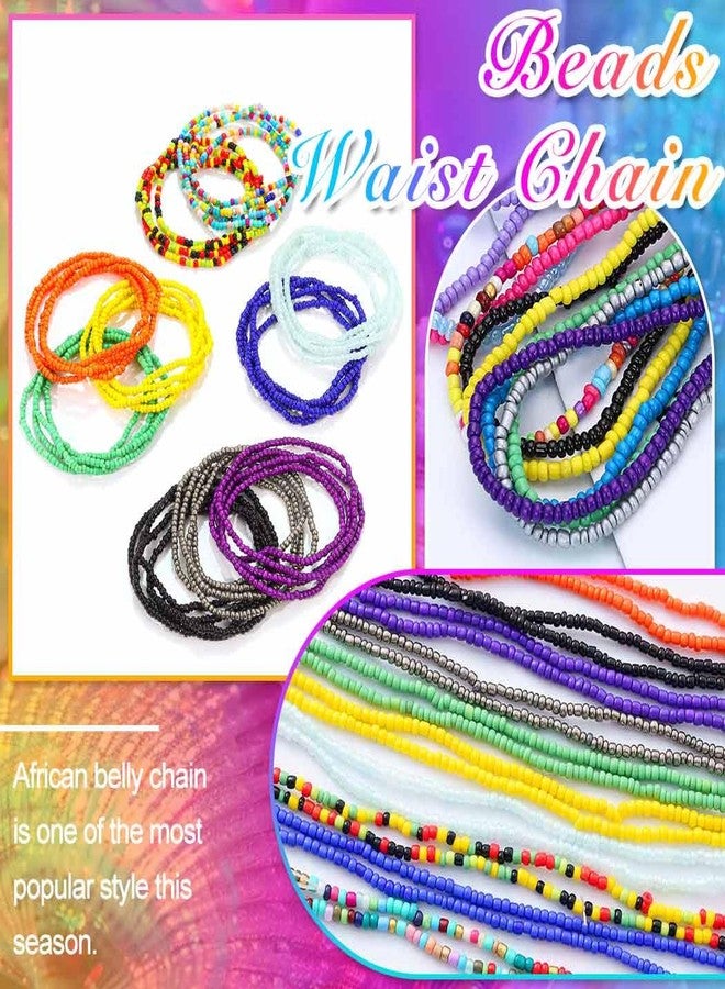 Nicute Plus Size African Waist Chain Beads Layered Belly Chain Stretchy Beach Bikini Waist Body Chain for Women (Pack of 10 Pieces) - Image 5