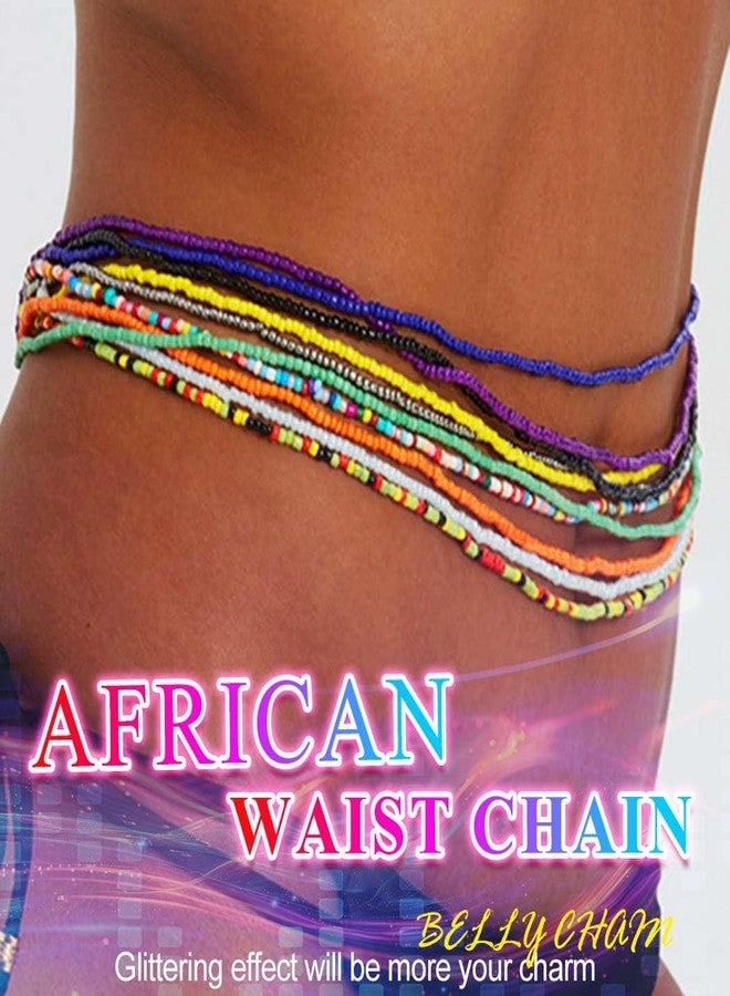Nicute Plus Size African Waist Chain Beads Layered Belly Chain Stretchy Beach Bikini Waist Body Chain for Women (Pack of 10 Pieces) - Image 4