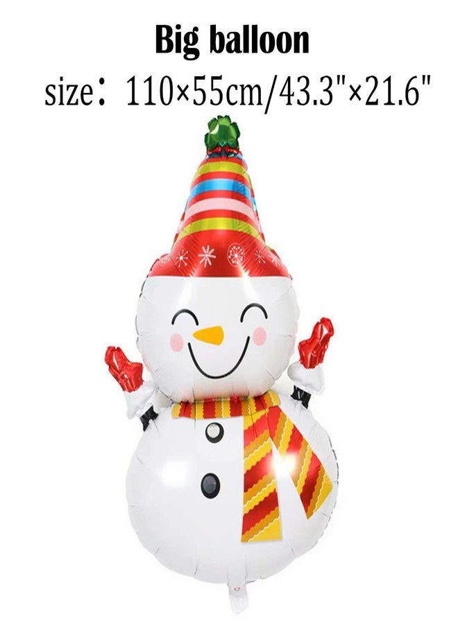 OLLULL Christmas Decor Balloons, Giant 7pcs Mylar Foil Balloon Set, Santa Claus, Elk, Snowman, Reindeer, Candy Cane, Tree, Xmas Party Supplies - Image 3