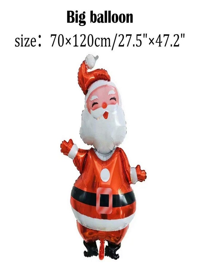 OLLULL Christmas Decor Balloons, Giant 7pcs Mylar Foil Balloon Set, Santa Claus, Elk, Snowman, Reindeer, Candy Cane, Tree, Xmas Party Supplies - Image 2