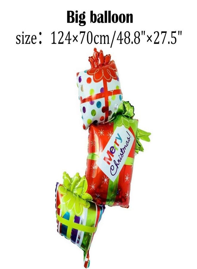 OLLULL Christmas Decor Balloons, Giant 7pcs Mylar Foil Balloon Set, Santa Claus, Elk, Snowman, Reindeer, Candy Cane, Tree, Xmas Party Supplies - Image 4