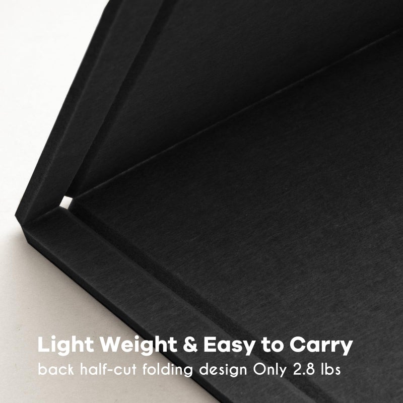 Lightomorrow Large Bulletin Board - 48 x 36 Inches, Decorative Felt Pin Board for Wall - 4' x 3' Foldable Photo Display Board with Self-Adhesive Tape, Includes 20 Push Pins - Black - Image 3