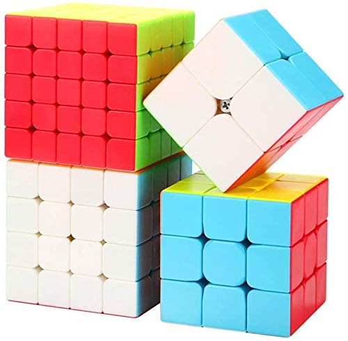 Authfort Speedcubing Bundle MoFang JiaoShi MF2S 2X2 & MF3 3X3 & MF4S 4X4 & MF5 5X5 Black Magic Cube Cubing Classroom Black Speed Cube Set - Image 5