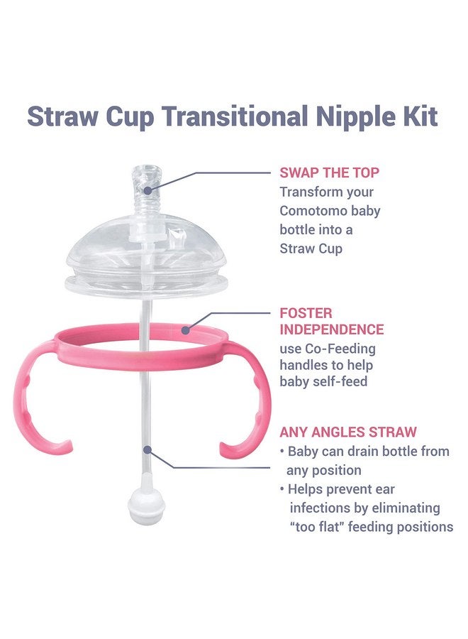 آنبي طقم حلمات انتقالية بكأس الشرب المصنوع من القش لزجاجات الأطفال كوموتومو، 5 أونصة و8 أونصة - Image 4