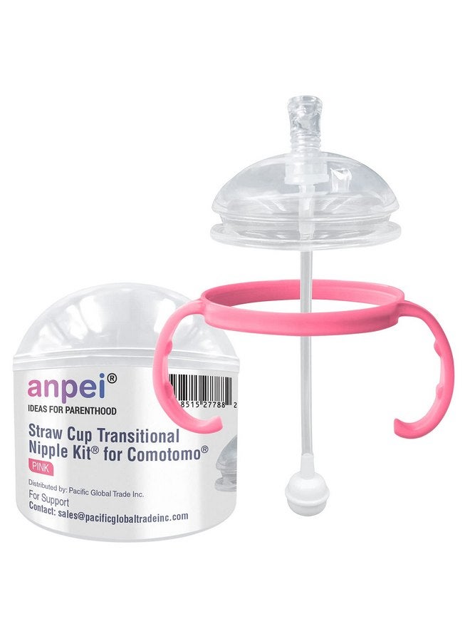 آنبي طقم حلمات انتقالية بكأس الشرب المصنوع من القش لزجاجات الأطفال كوموتومو، 5 أونصة و8 أونصة - Image 1