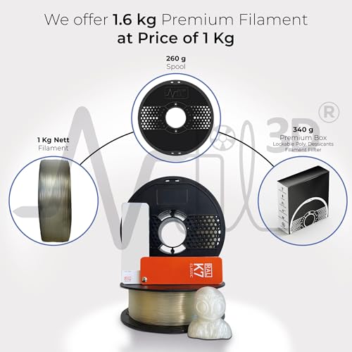 NFIL3D 1KG Net PETG+ Clear Glass 3D Printer Filament | Filaments for 3D Printer| 1.75mm| Accuracy - +/- 0.015mm | 1000g 3D Filament, 250g Spool & 350g Packaging Weight (Total Weight 1.6KG) - Image 4