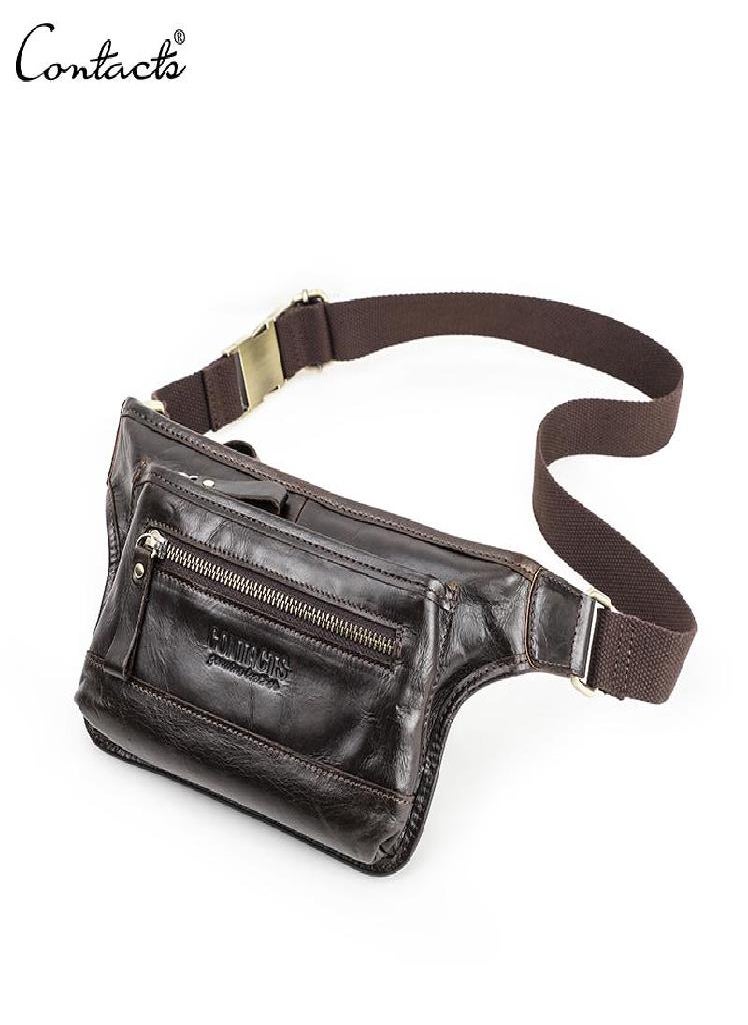 Eckek - Genuine Leather Men Waist Pack Casual Male Waist Bag - Image 1