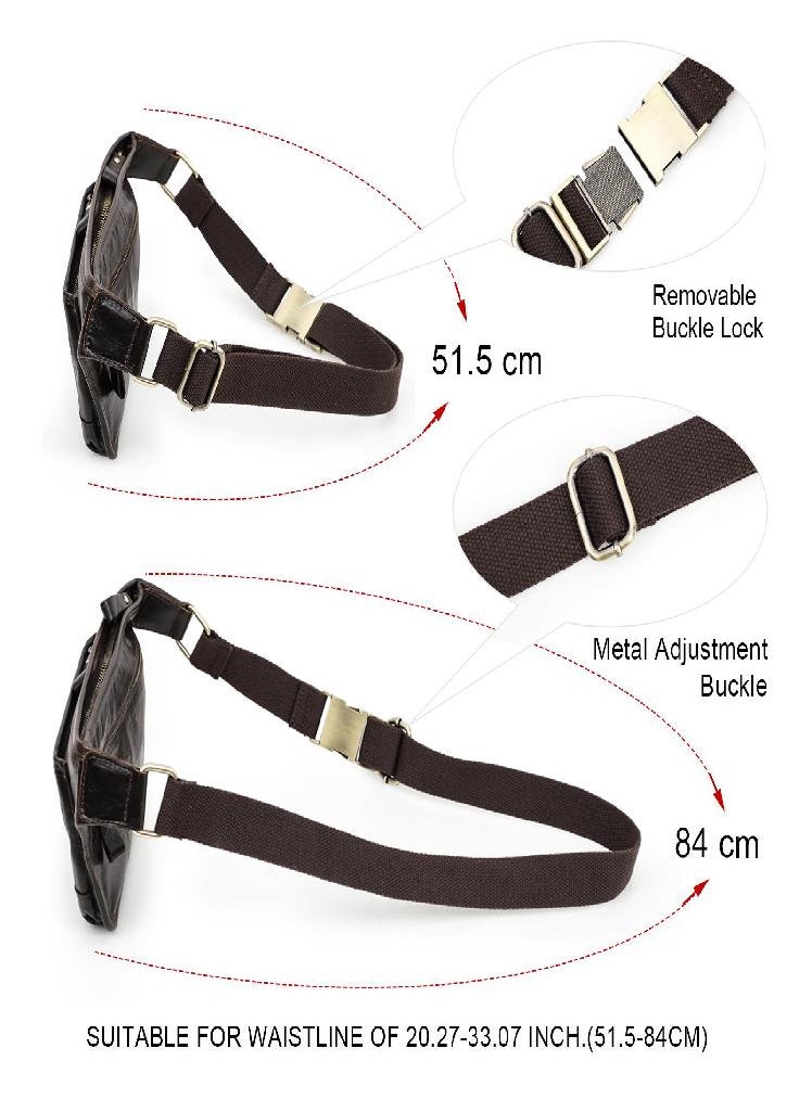 Eckek - Genuine Leather Men Waist Pack Casual Male Waist Bag - Image 1