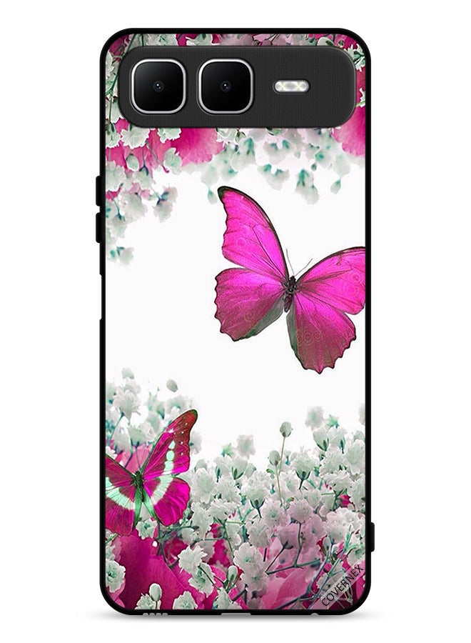 Covernex Infinix Smart 10 Plus Protective Case Cover Beautiful Butterflies And Small Roses