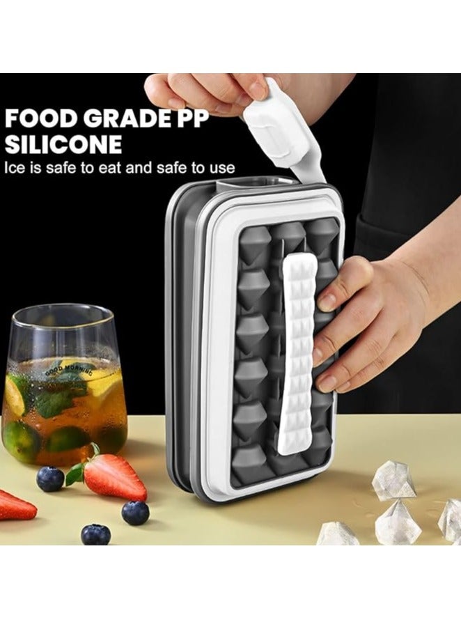 RANK Ice Cube Mold, Accessory Flexible Slow Melting Ice Cube Tray Silicone Lid for Kitchen (Gray) - Image 4