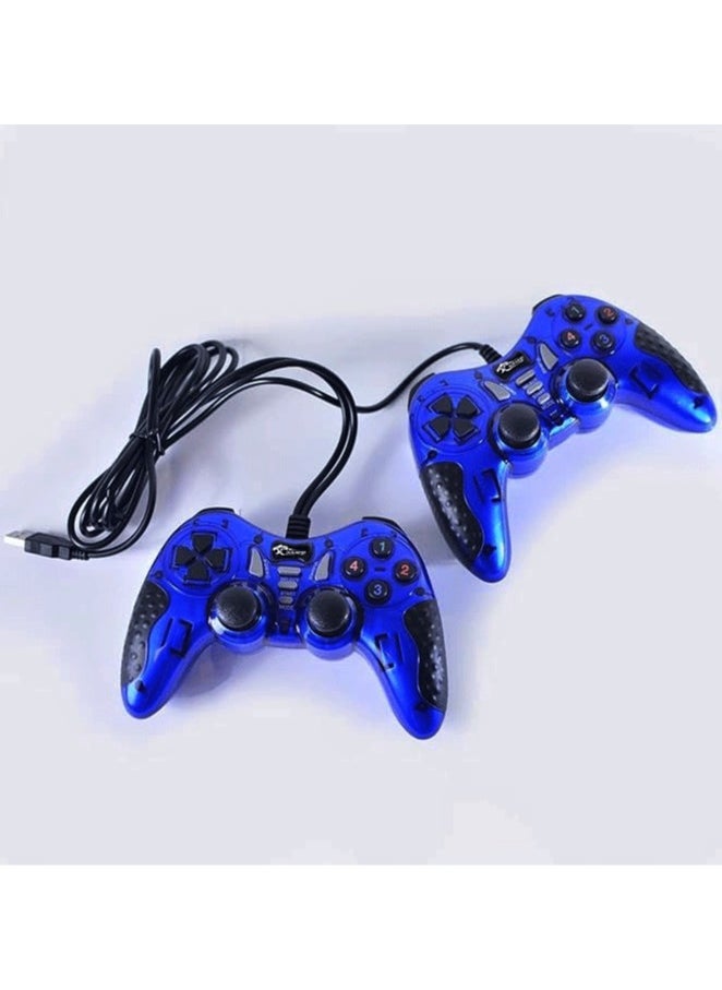 Cougar COUGAR-EGY (9012) USB Wired Double Gamepad Turbo Controller with Vibration Function For PC or Laptop, 1.5 Meter (BLUE)  - Image 2