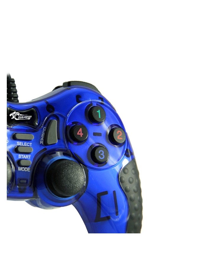 Cougar COUGAR-EGY (9012) USB Wired Double Gamepad Turbo Controller with Vibration Function For PC or Laptop, 1.5 Meter (BLUE)  - Image 4