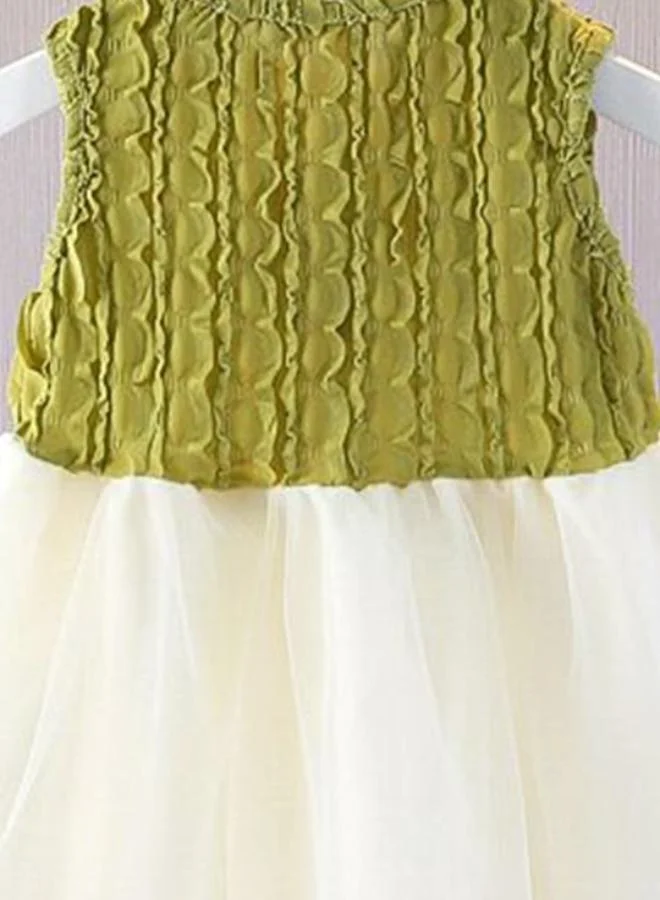 يونيكي Olive A-Line Crew Neck Solid Dress