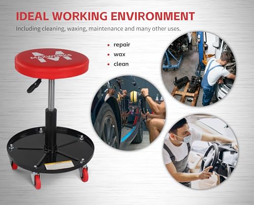 Maxworks مقعد/زاحف هوائي MaxWorks 80771 بارتفاع قابل للتعديل - سعة 300 رطل - Image 5