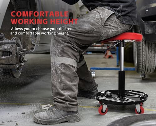 Maxworks مقعد/زاحف هوائي MaxWorks 80771 بارتفاع قابل للتعديل - سعة 300 رطل - Image 4