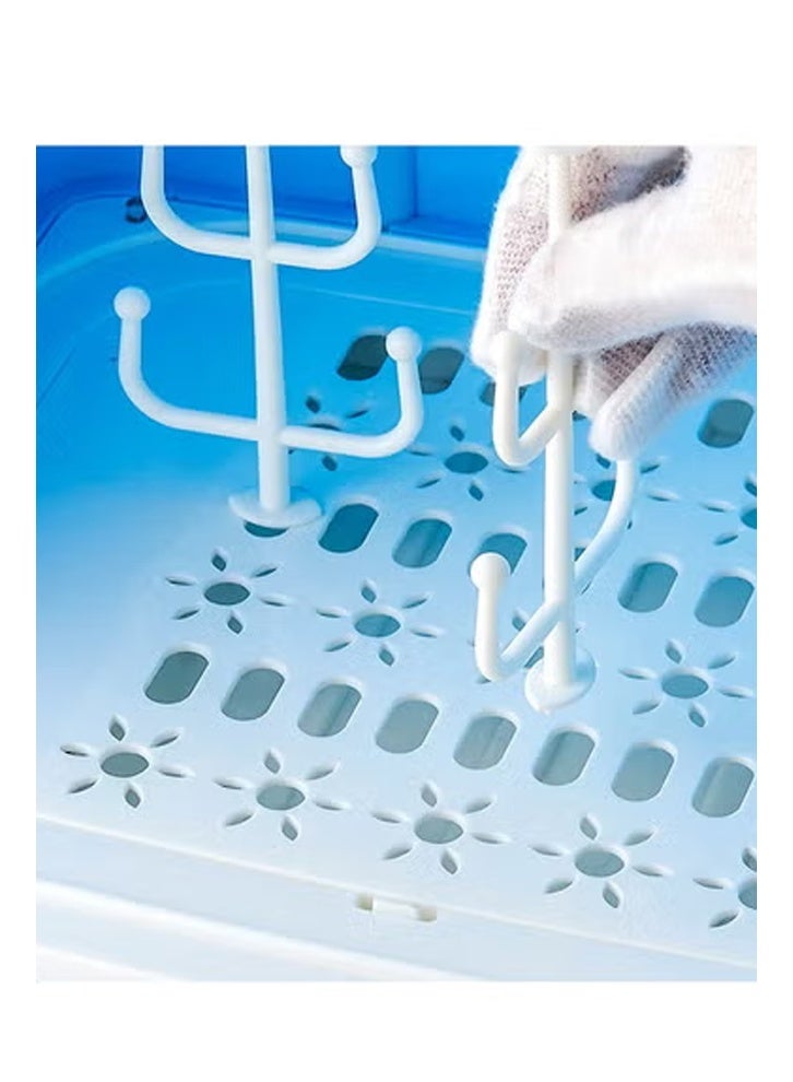 Portable Large Baby Bottle Storage Box Baby Tableware Storage Box Drain and Dustproof Drying Rack with UV Disinfection - Image 4