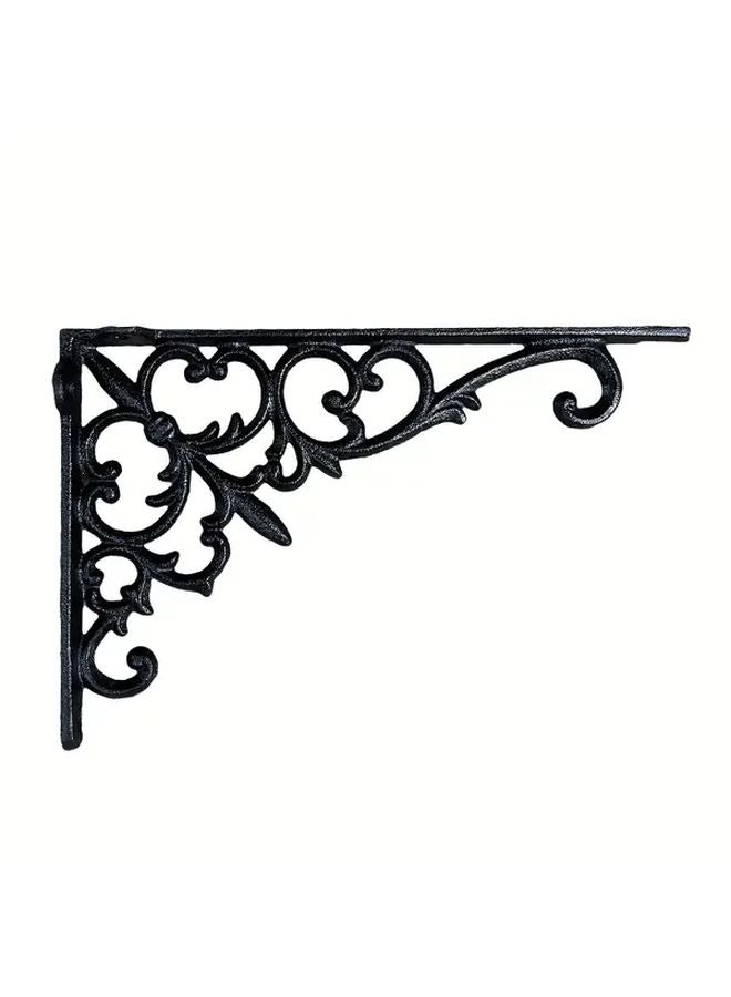 Cast Iron Floral Wall Shelf Bracket 24x15 5cm French Style Floating Shelf Support - Image 2