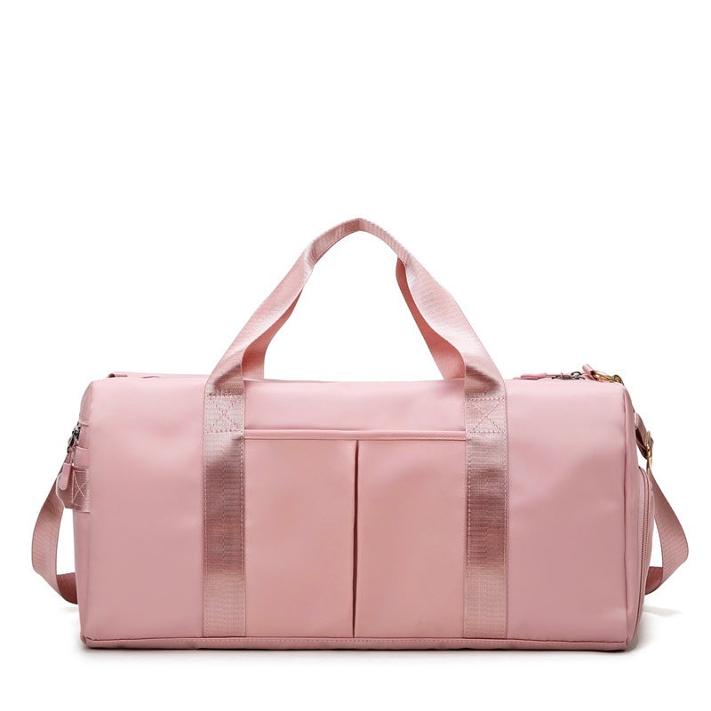 Generic Short-distance large capacity travel bag student can cover trolley school luggage bag sports fitness bag female yoga bag Pink 