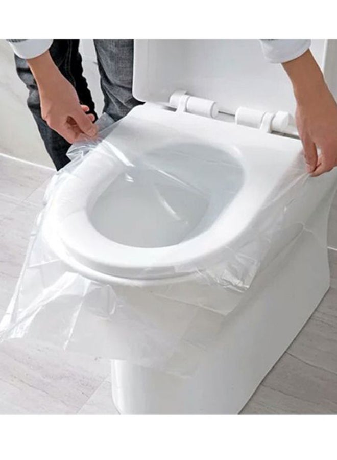 طقم غطاء مقعد المرحاض للاستخدام لمرة واحدة مكون من 50 قطعة شفاف - Image 2