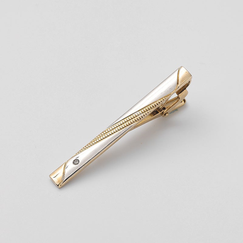 Loquat Sleek Dual-Tone Tie Clip for Mens Business Attire Two-color line