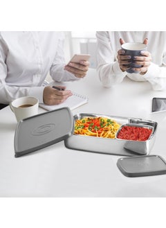 Milton MILTON Steel Pro Lunch Sr. Stainless Steel Container, set of 2 (1020ml, 195ml) Grey  - Image 5
